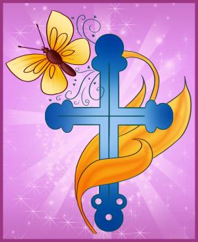 286x350 How To Draw A Religious Cross, Step - Easter Cross Drawings