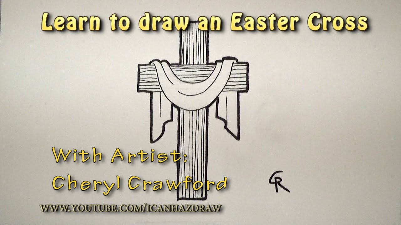 1280x720 Learn How To Draw Easy Easter Cross - Easter Cross Drawings