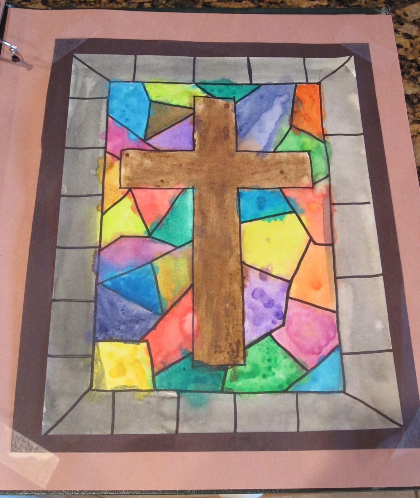 1348x1600 Teaching With Tlc Easter Cross Art Project - Easter Cross Drawings