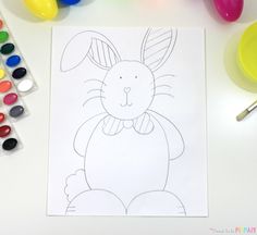 236x216 how to draw an easter bunny easy steps for primary grades march - Easter Drawing Activities