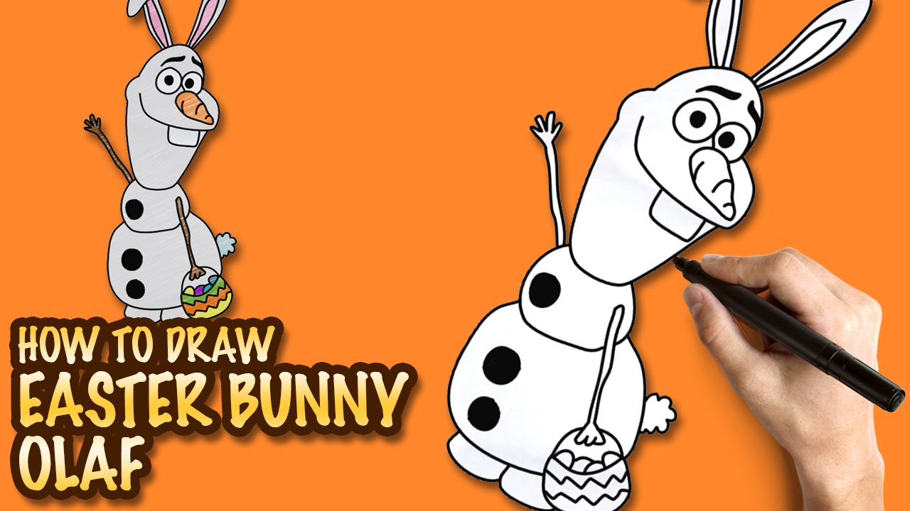 1280x720 How To Draw Olaf Easter Bunny - Easter Drawing Activities