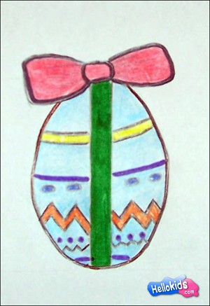 300x437 How To Draw How To Draw An Easter Egg - Easter Drawing Activities