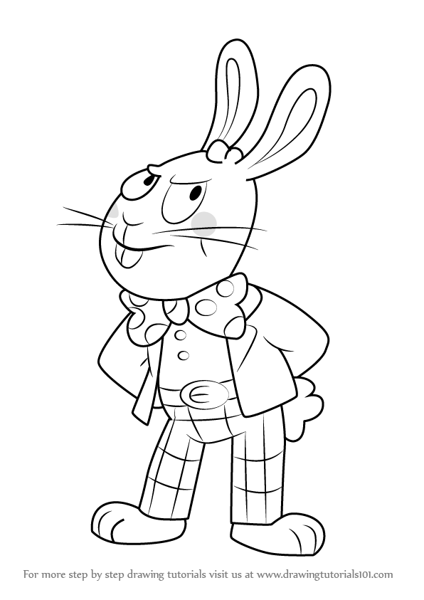 596x843 Learn How To Draw Easter Bunny From Uncle Grandpa - Easter Drawing Pictures