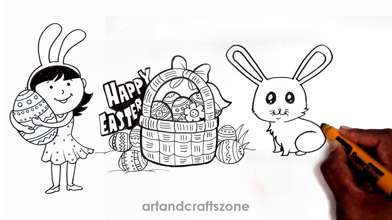 1280x720 how to draw easter things easter drawing ideas easter drawings - Easter Drawing Pictures