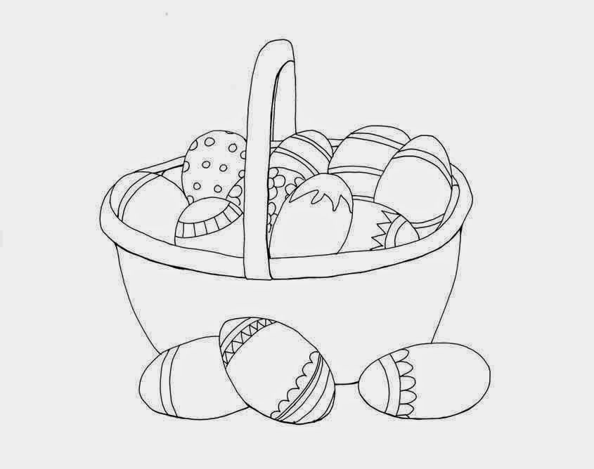 845x668 Easter Basket Coloring Drawing Free Wallpaper Anggela Coloring - Easter Drawing Pictures