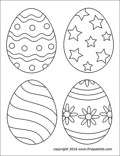 400x518 Easter Eggs Free Printable Templates Coloring Pages - Easter Drawing Templates