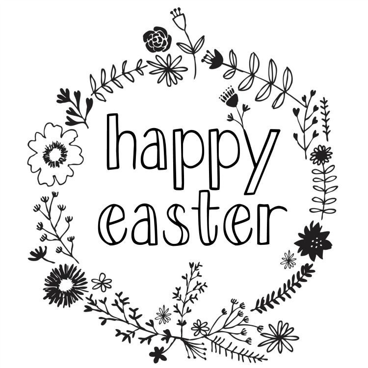 750x750 happy easter printable bloggers' fun family projects easter - Easter Drawing Templates