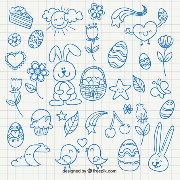 626x626 Cute Easter Drawings Vector Free Download - Easter Drawings