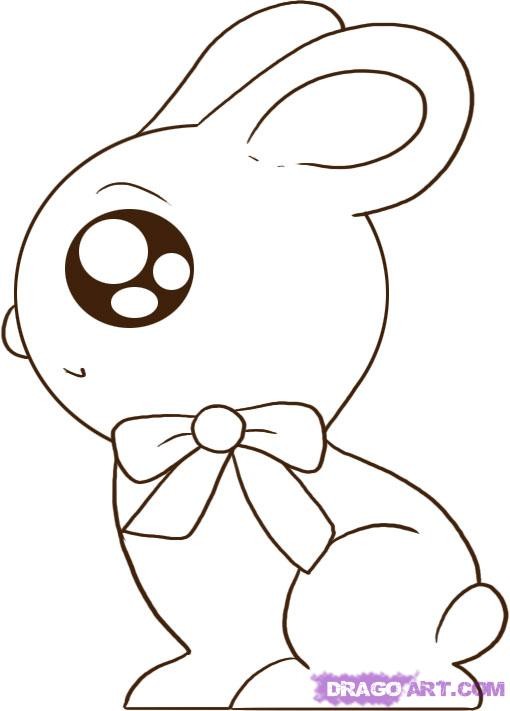 510x711 Easter Bunny Drawings Simple Drawing Easy Happy - Easter Drawings