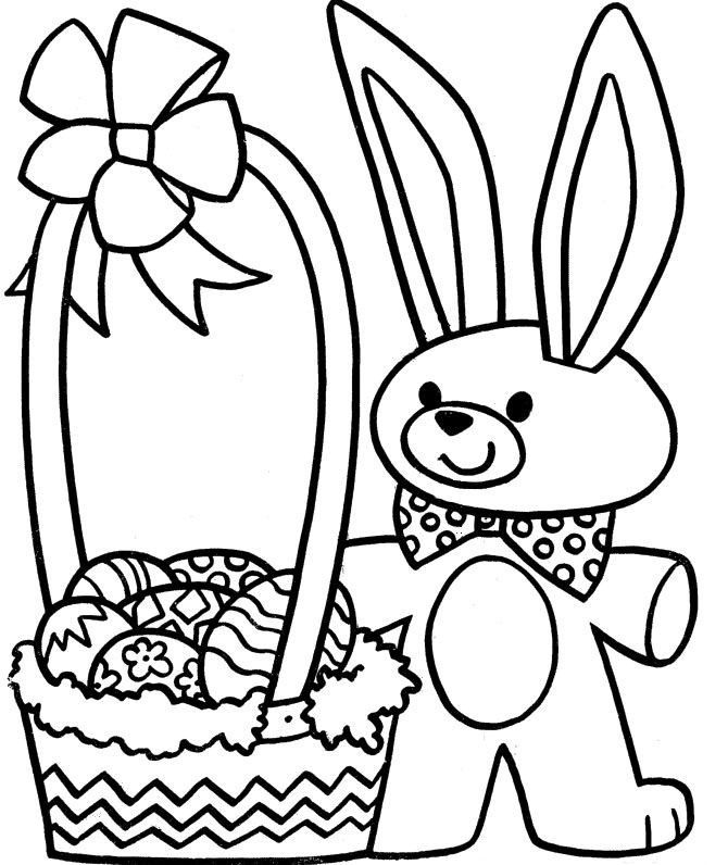 670x796 easter bunny in basket coloring pages elegant best easter - Easter Drawings