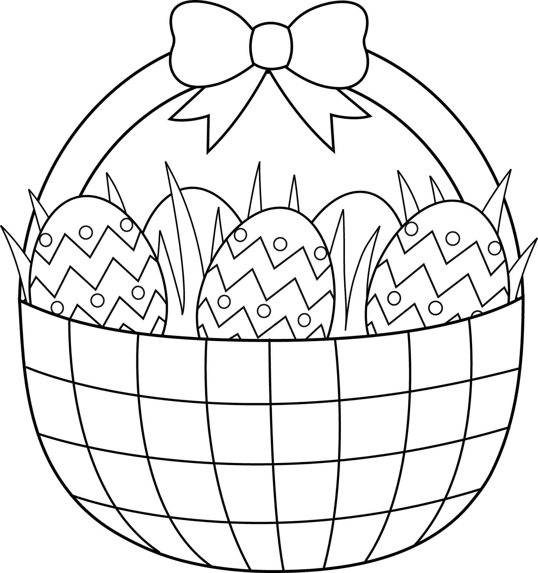 1878x2000 Easter Egg Basket Coloring Pages - Easter Drawings For Kids