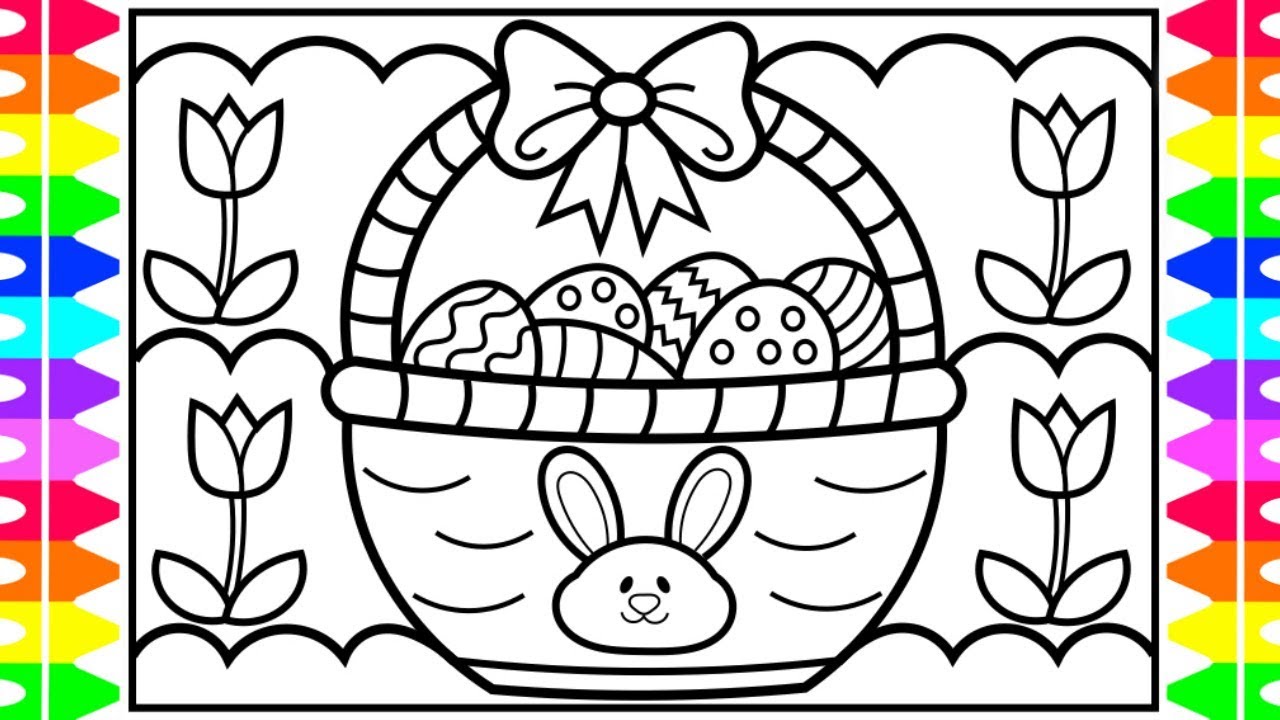 1280x720 How To Draw An Easter Basket Step - Easter Drawings For Kids