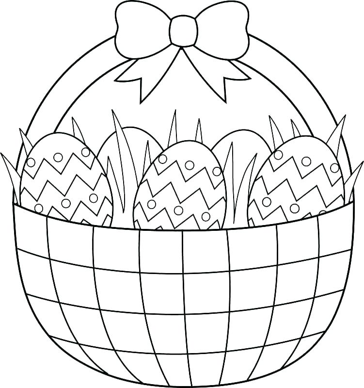 Easter Egg Basket Drawing At PaintingValley Explore Collection Of