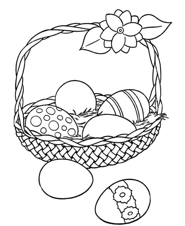 643x784 easter egg basket coloring - Easter Egg Basket Drawing