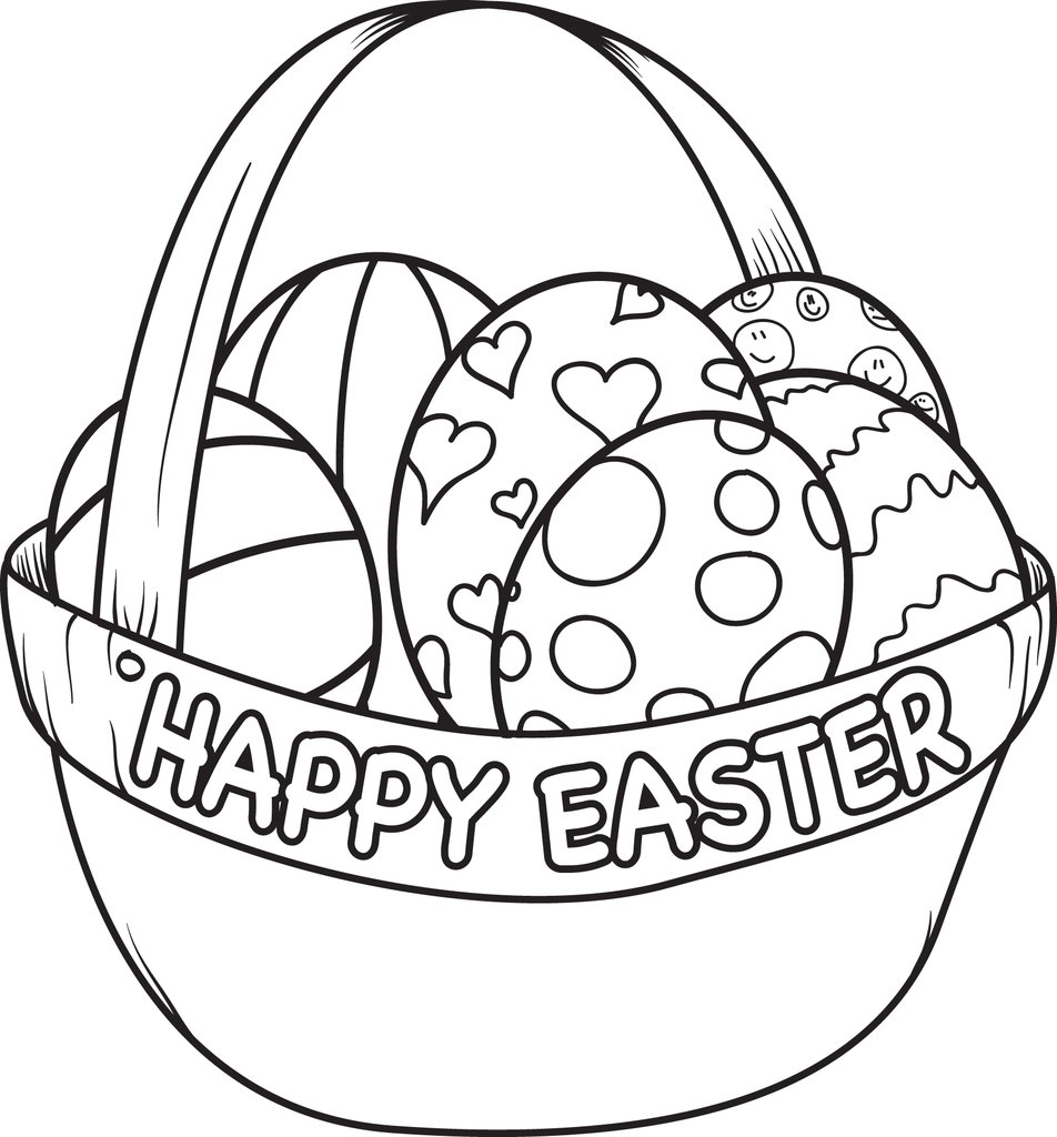 Easter Egg Basket Drawing at PaintingValley.com | Explore ...