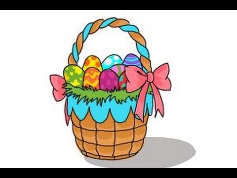 480x360 how to draw an easter basket - Easter Egg Basket Drawing