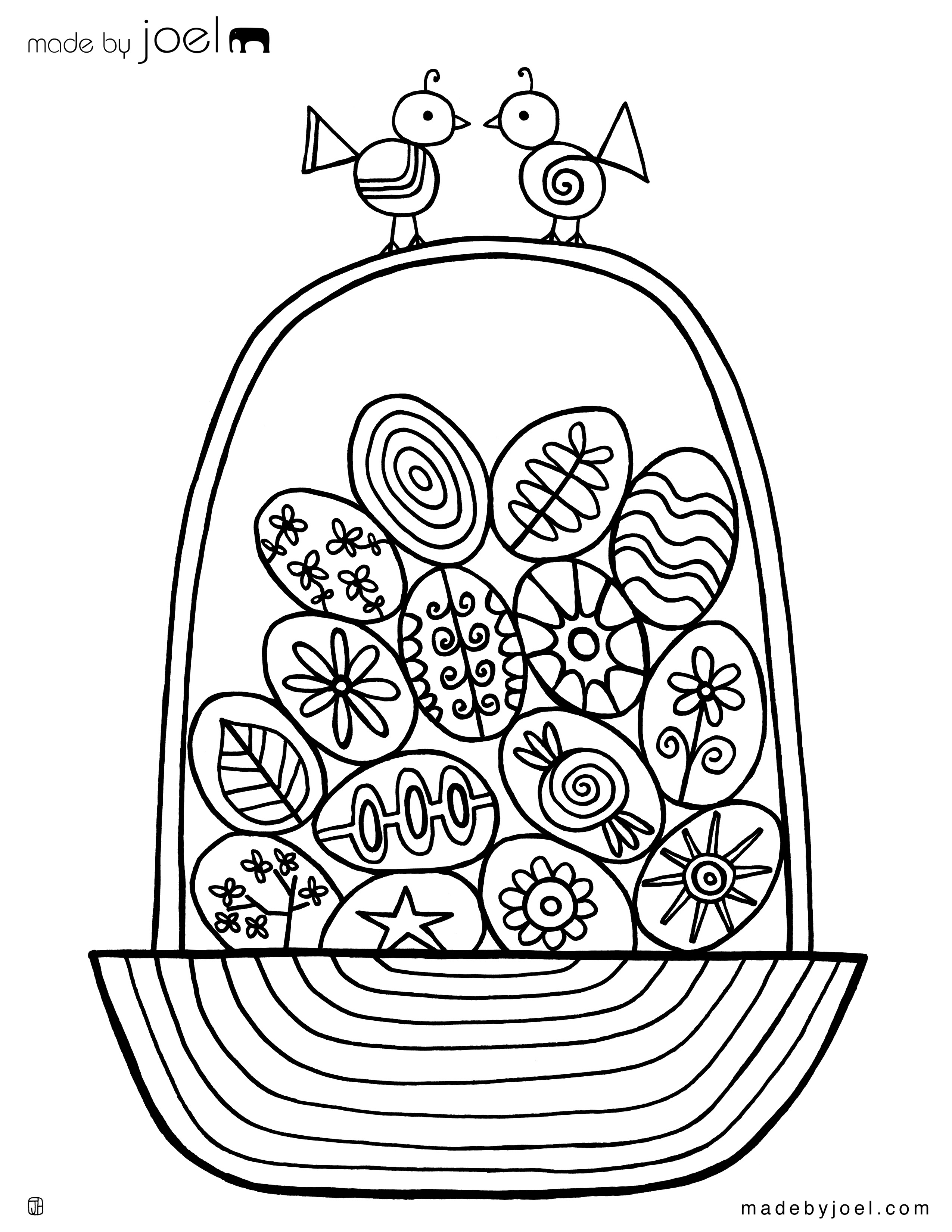 2550x3300 Made - Easter Egg Basket Drawing