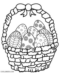 Easter Egg Basket Drawing at PaintingValley.com | Explore collection of ...