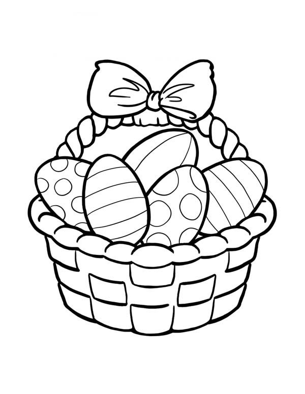 Easter Egg Basket Drawing at PaintingValley.com | Explore collection of