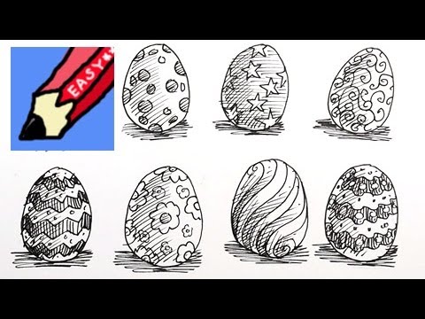 480x360 How To Draw Different Easter Eggs Real Easy - Easter Egg Drawing