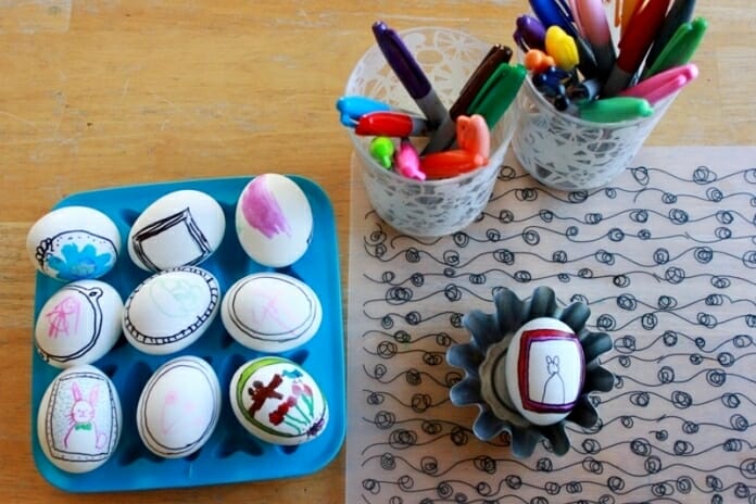 696x464 easter egg ideas for kids using the egg as a mini canvas - Easter Egg Drawing For Kids