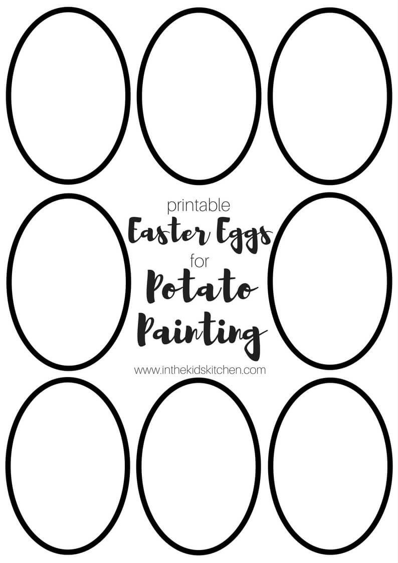 794x1123 Easter Egg Potato Stamping W Printable Template - Easter Egg Drawing For Kids