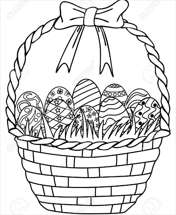 585x713 Easter Drawings - Easter Egg Drawing Template