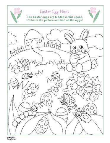 372x482 easter egg hunt coloring sheets - Easter Egg Hunt Drawing