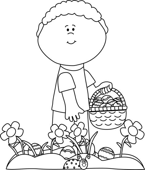 470x550 easter egg hunt bw - Easter Egg Hunt Drawing