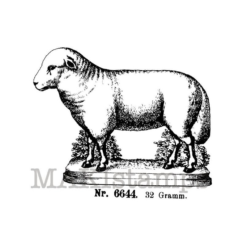 794x794 easter lamb with scenery unmounted rubber stamp lamb etsy - Easter Lamb Drawing