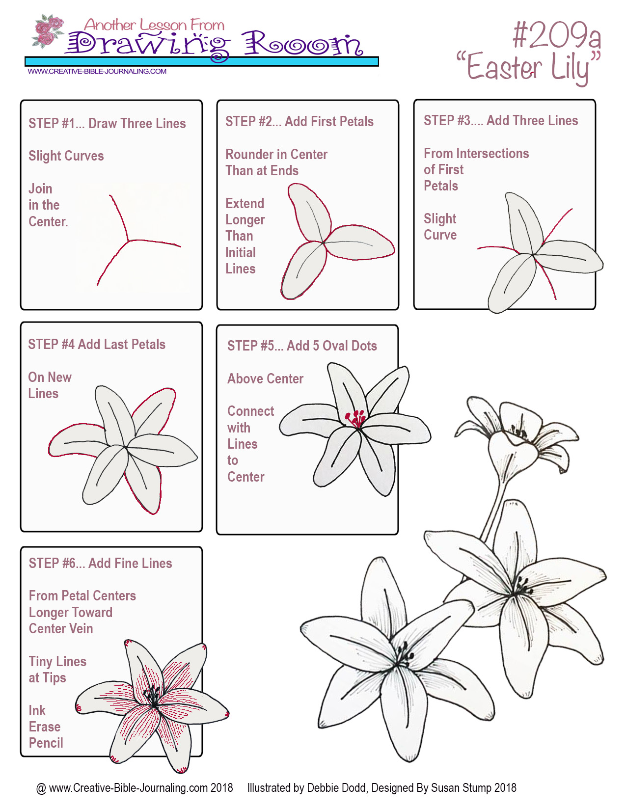 Easter Lily Line Drawing at PaintingValley.com | Explore collection of ...