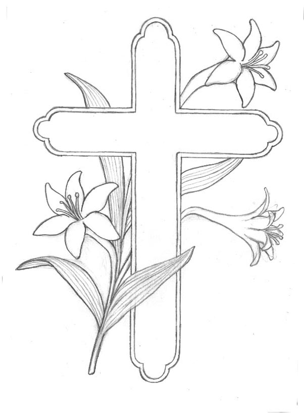602x817 Kids' Korner Free Coloring Pages - Easter Lily Line Drawing