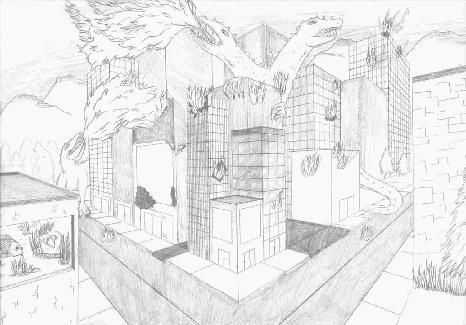 Easy 2 Point Perspective Drawing at PaintingValley.com | Explore