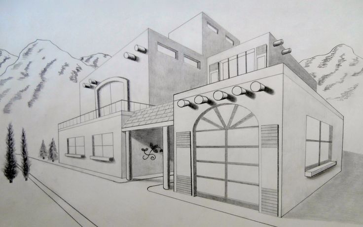 736x460 Easy Point Perspective Drawing Two Point Perspective Modern - Easy 2 Point Perspective Drawing