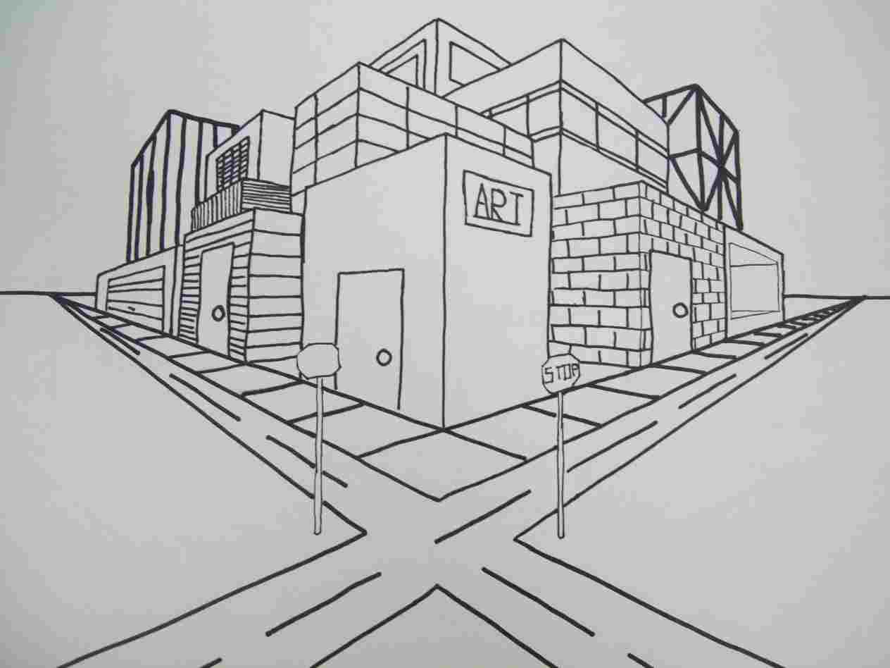 Easy 2 Point Perspective Drawing at PaintingValley.com | Explore