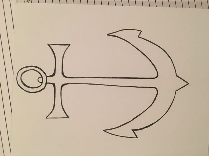 670x503 How To Draw An Anchor Steps - Easy Anchor Drawing