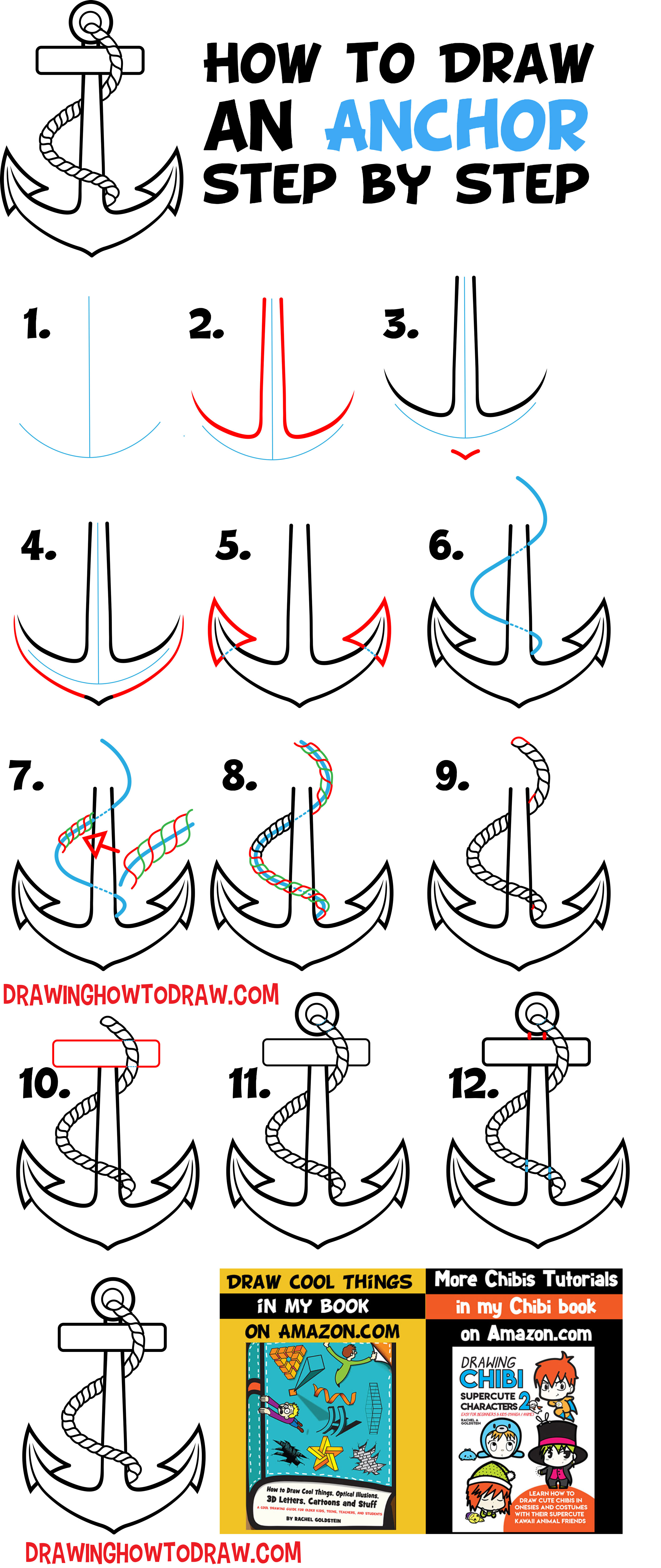2500x5929 How To Draw An Anchor Easy Step - Easy Anchor Drawing