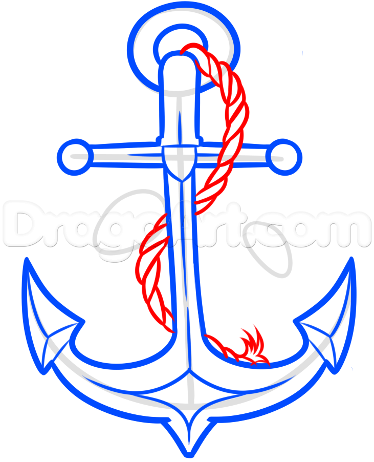 731x902 Step Anchor Tattoo Drawing Lesson - Easy Anchor Drawing