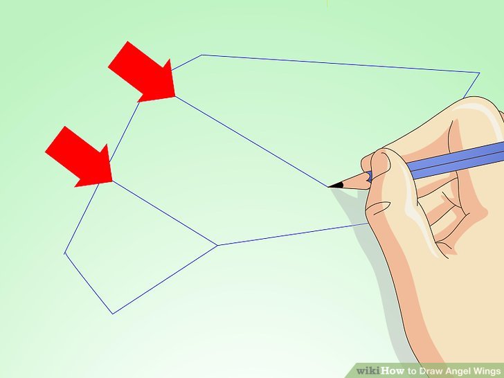 728x546 How To Draw Angel Wings Steps - Easy Angel Wings Drawing