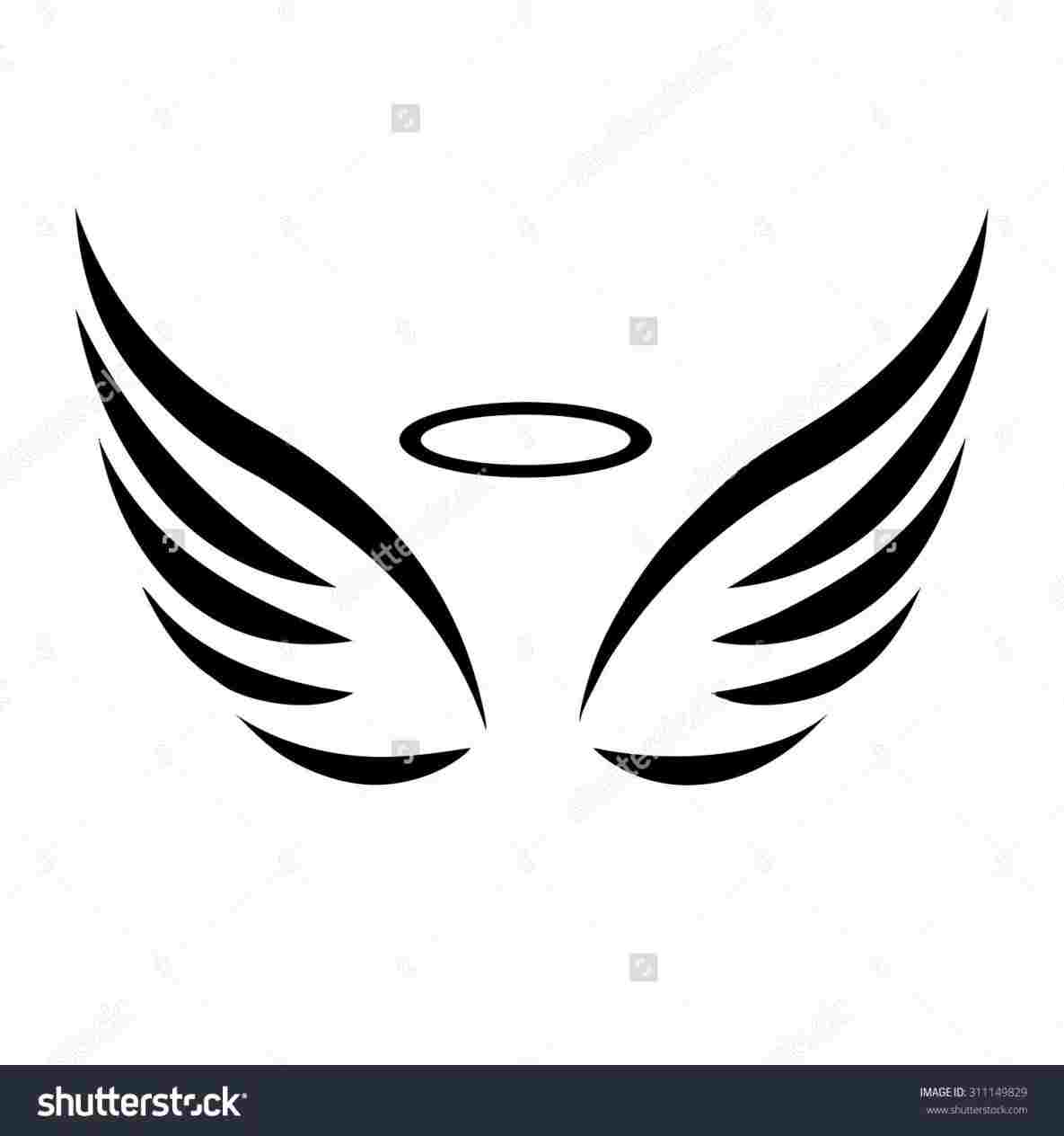 angel wings drawing easy