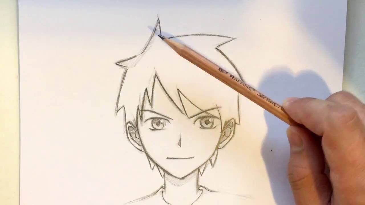 1280x720 How To Draw Anime Boy Hair - Easy Anime Boy Drawing