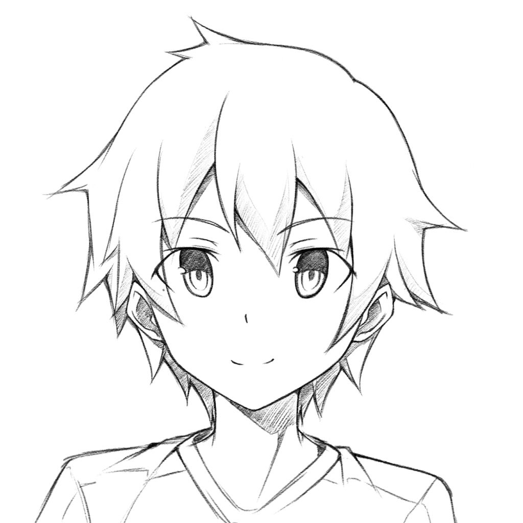 1024x1024 Anime Boys In Easy Drawing - Easy Anime Boy Drawing