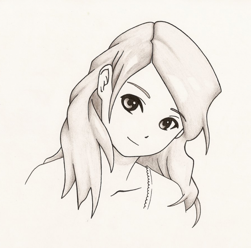 anime girl drawing sketch