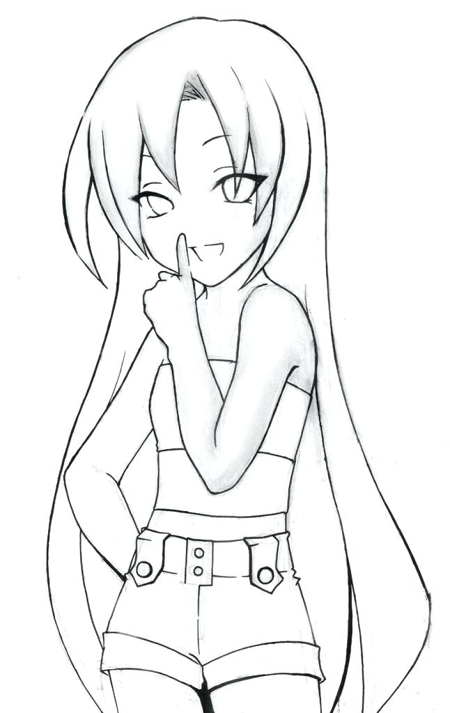 Anime Drawings Easy - Beginner Anime Girl Sketch Easy | Digilms Wallpaper