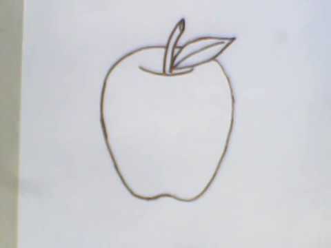 480x360 How To Draw A Apple Step - Easy Apple Drawing