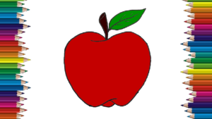300x169 How To Draw An Apple Easy Step - Easy Apple Drawing