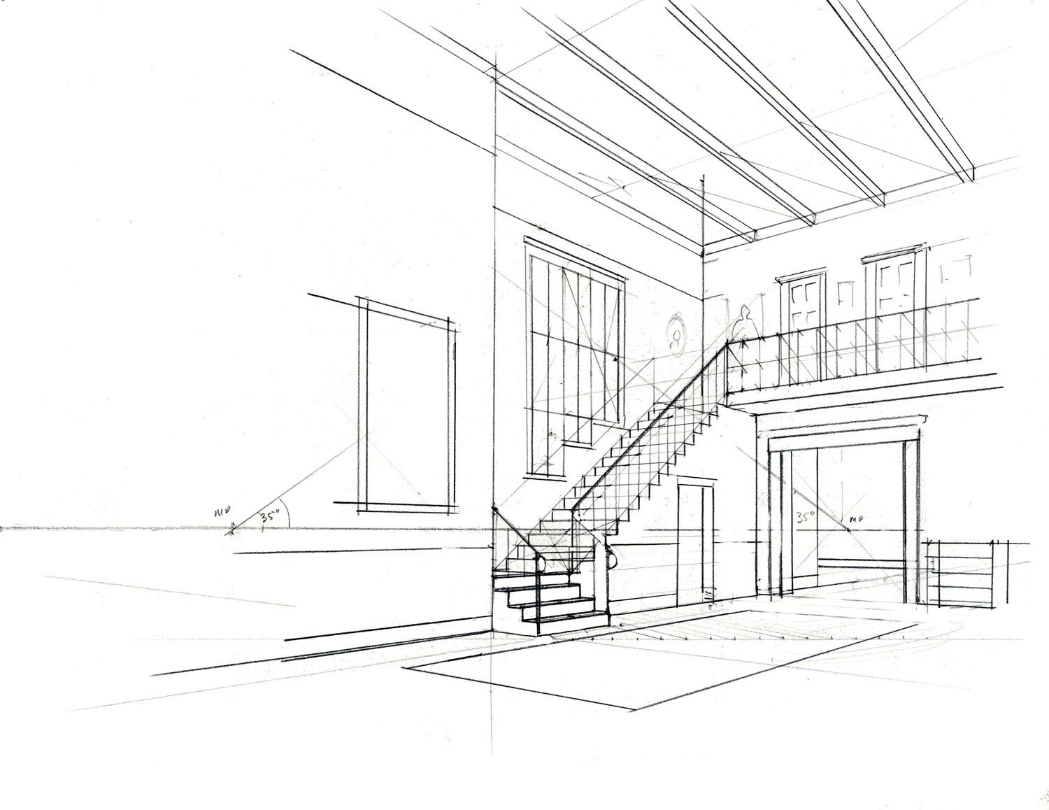 1500x1158 basic perspective drawing a visual approach - Easy Architectural Drawing