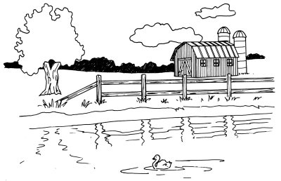400x258 How To Draw A Barn And Pond Howstuffworks - Easy Barn Drawing