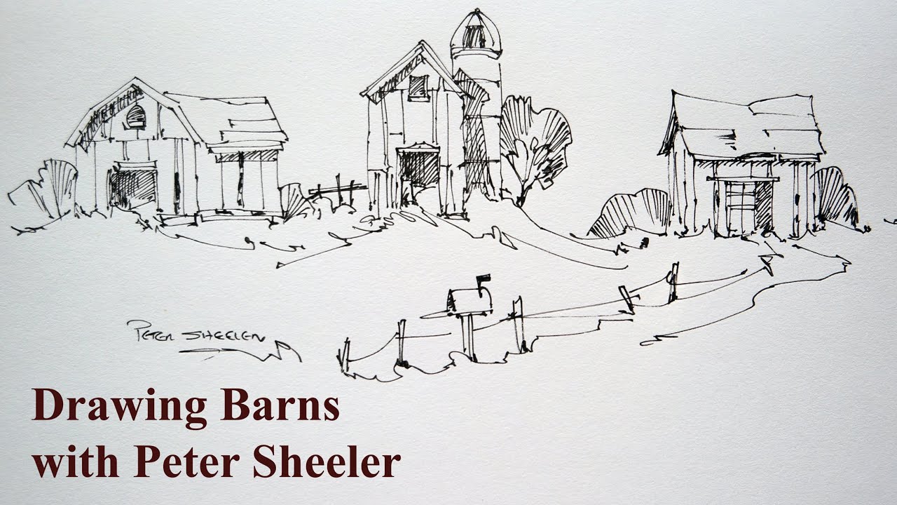 1280x720 How To Draw Barns, Different Barns, Quick Easy And Fun - Easy Barn Drawing