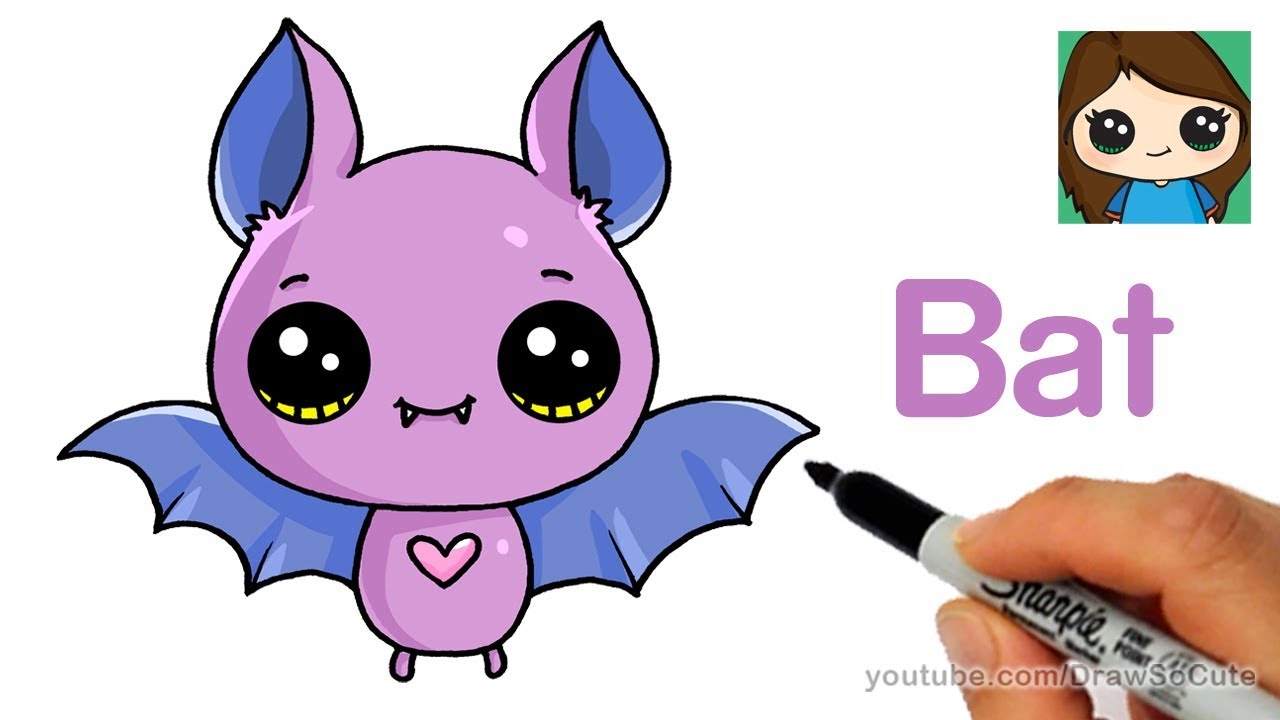 1280x720 How To Draw A Cute Bat Easy - Easy Bat Drawing